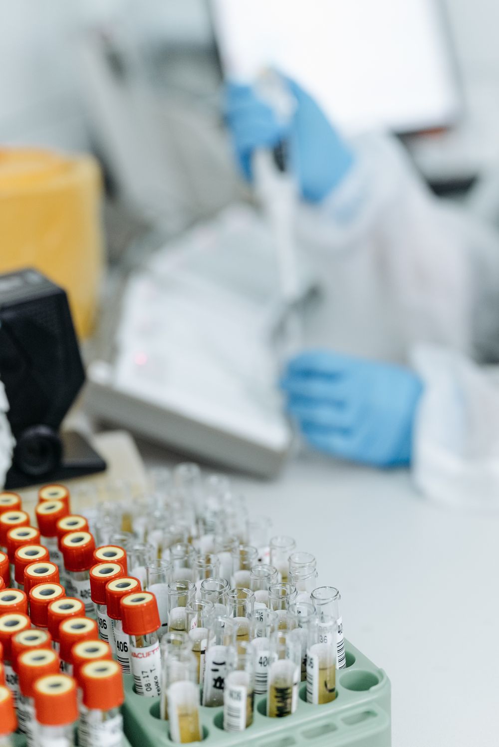 Análise de amostras em laboratório